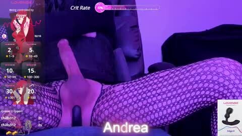 Media: A video of a woman in a black fishnet top and black underwear, lying on a bed with a purple background, masturbating with a dildo, displaying her genitals.
