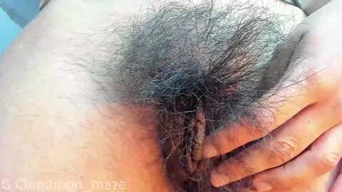 Media: Video of a close-up of a person's pubic region, with a dense, dark, curly patch of pubic hair and visible skin texture.