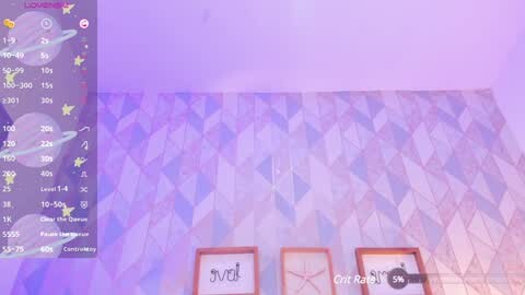 Media: A digital video showing a room with a purple wallpaper featuring a diamond pattern. The room has a retro aesthetic, with a \"Dungeons & Dragons\" style character sheet on the left, and a table with \"Dungeon Master\" and \"Bard\" signs on the right.